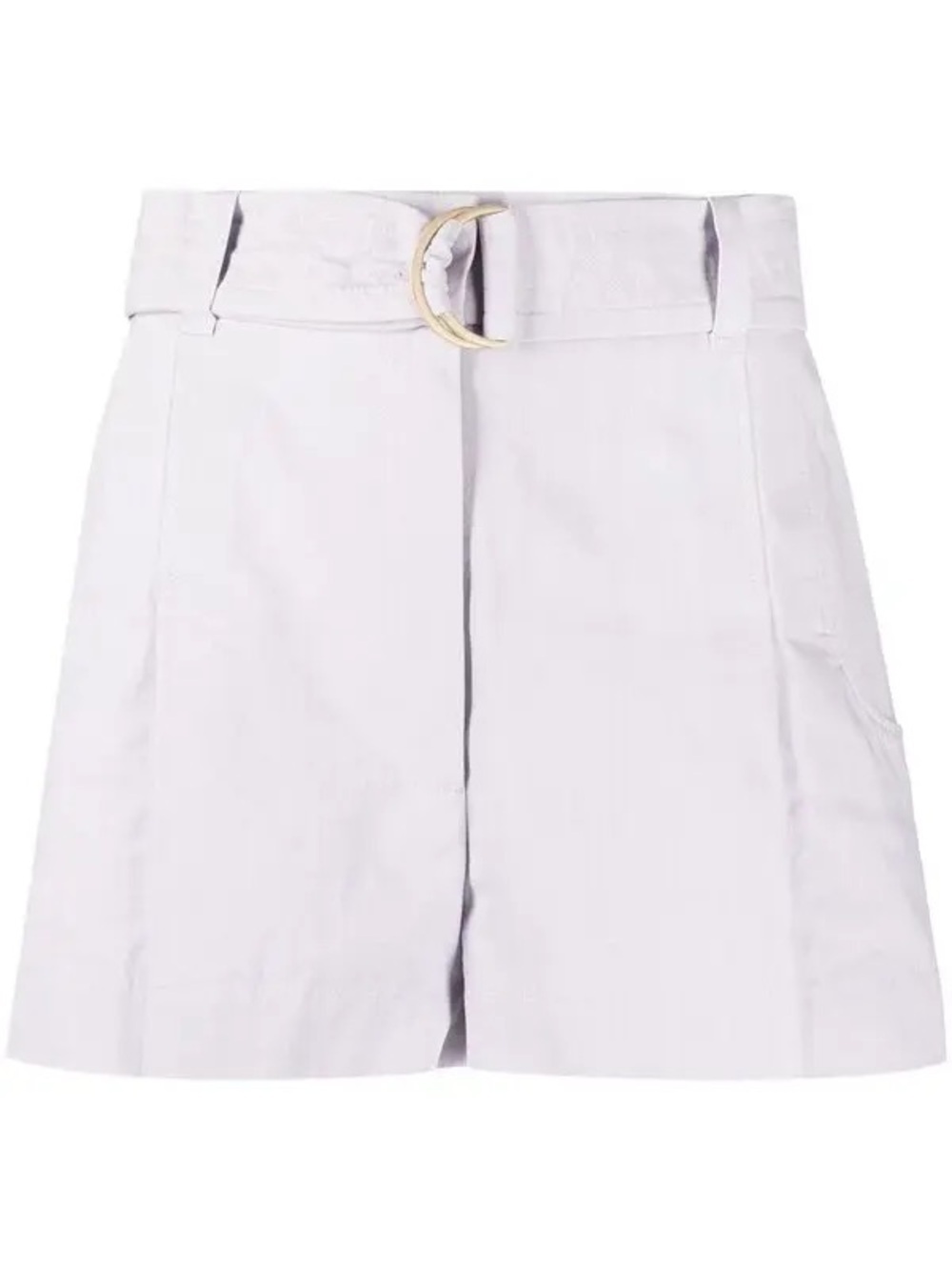 NWT ba&sh Light Gray High-Waist Shorts with Gold D-Ring Belt